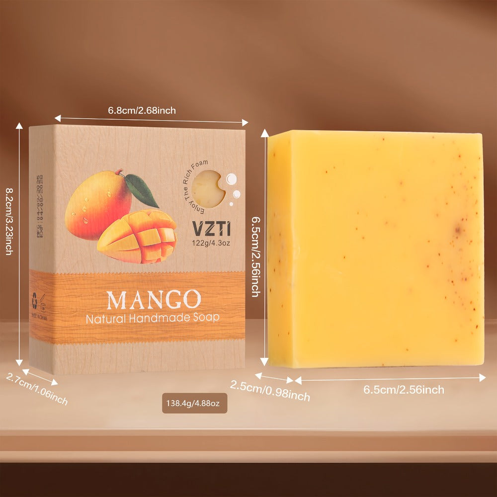 Natural Bar Soap Handmade 3pc & 6pc Set - Exfoliating Moisturizing Body Soap with Eucalyptus, Lavender, Mango & Shea Butter Essential Oils, Deep Cleansing 122g Bath Soap Gift Set for Women Men