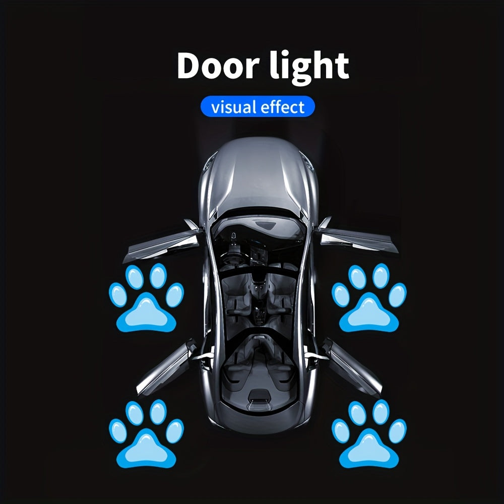 2pcs Door Light Logo LED Projector Car Door Step Courtesy Welcome Lights Cute Pattern Projection Light Festive Atmosphere Door Night Light