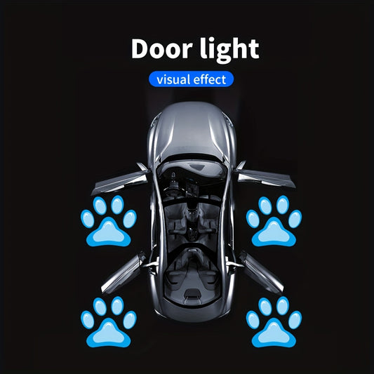 4pcs Door Light Logo LED Projector Car Door Step Courtesy Welcome Lights Cute Pattern Projection Light Festive Atmosphere Door Night Light