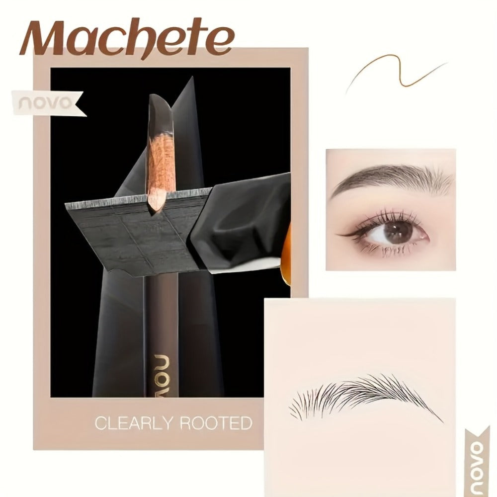Microblading Effect Brow Pencil 4-Pack with Eyeliner – Waterproof Smudge-Proof Dual-Ended Eyebrow Pen with Spoolie Brush, Natural Hair Stroke Long-Lasting Formula for All Skin Types Women