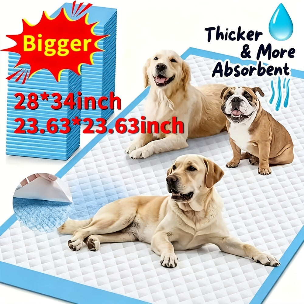 Super Absorbent Dog Pee Pads Buy More Save More – Thickened Leak-Proof Training Pads for Medium & Large Dogs | 80-Count 23x23" or 100-Count 28x34" | Fast Delivery | Home, Camping & Travel Use