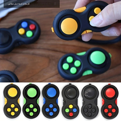 Fidget Pad Game Controller Design 8-in-1 Sensory Toy for Kids Adults – ADHD Anxiety Stress Relief Handheld Cube 7 Colors Variety Pack