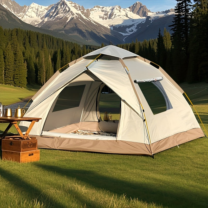 Pop Up Beach Tent Automatic Quick Open Camping Tent Waterproof Sunproof Portable Outdoor Tent 2 Doors 210x150x125cm All Season Square Camp Tent for Hiking Picnic Music Festival Family Outdoor Activities
