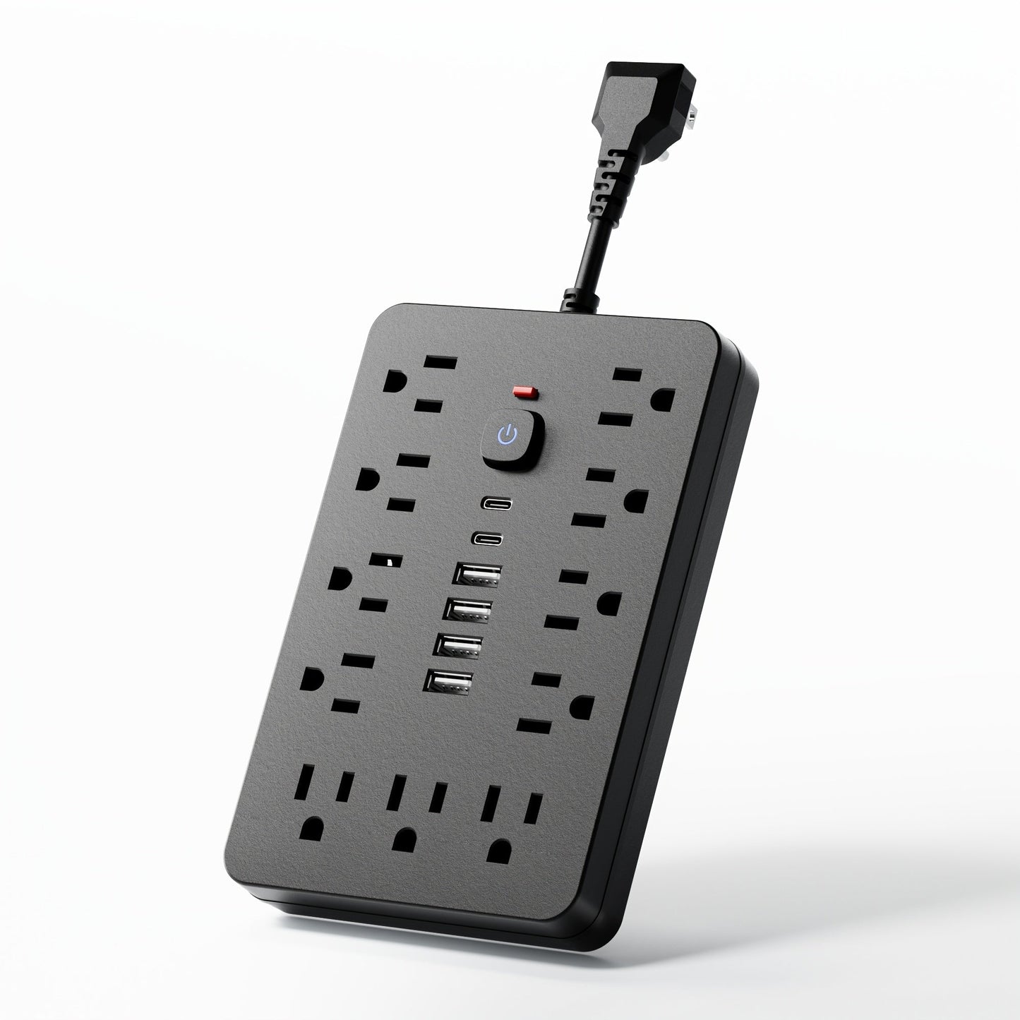 Extension Cord Power Strip with USB Ports 11 AC Outlets 4 USB-A 2 USB-C Surge Protector Overload Protection Short Cord 5FT 10FT for Home Office Study School Desk Charging Station White Black