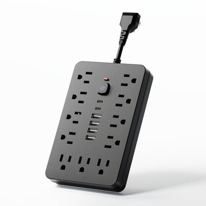 Extension Cord Power Strip with USB Ports 11 AC Outlets 4 USB-A 2 USB-C Surge Protector Overload Protection Short Cord 5FT 10FT for Home Office Study School Desk Charging Station White Black