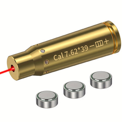 Red Laser Bore Sighter Multi-Caliber Firearms Calibration Tool 9mm 45ACP 308Win 223Rem 12GA 7.62 38SPL 44Mag Battery Included for Shooting Range