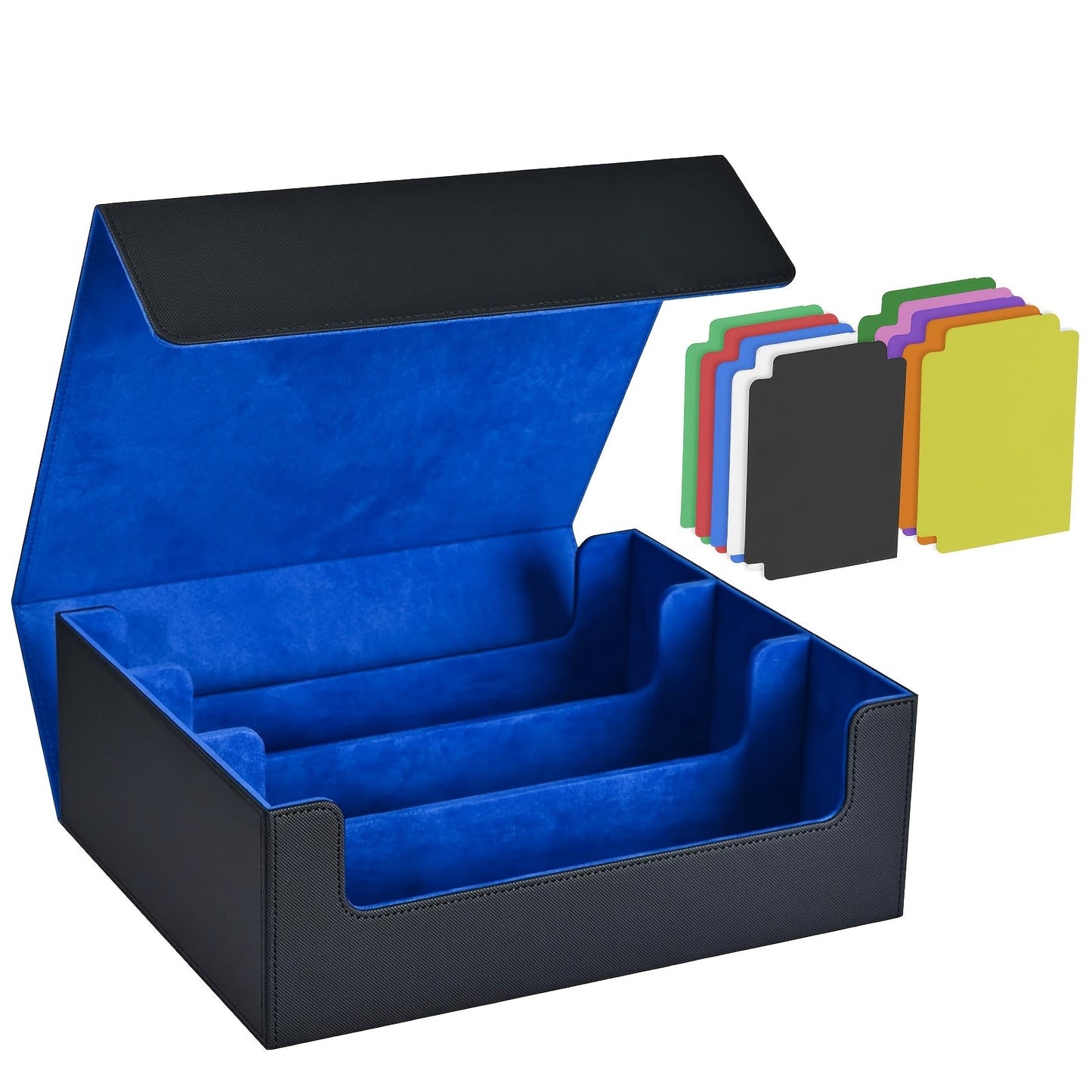 Trading Card Storage Box 1800+ Cards with 10 Dividers – Large Deck Case for Pokemon TCG, MTG Commander, Sports Cards – Multiple Colors, Fits Sleeved Cards