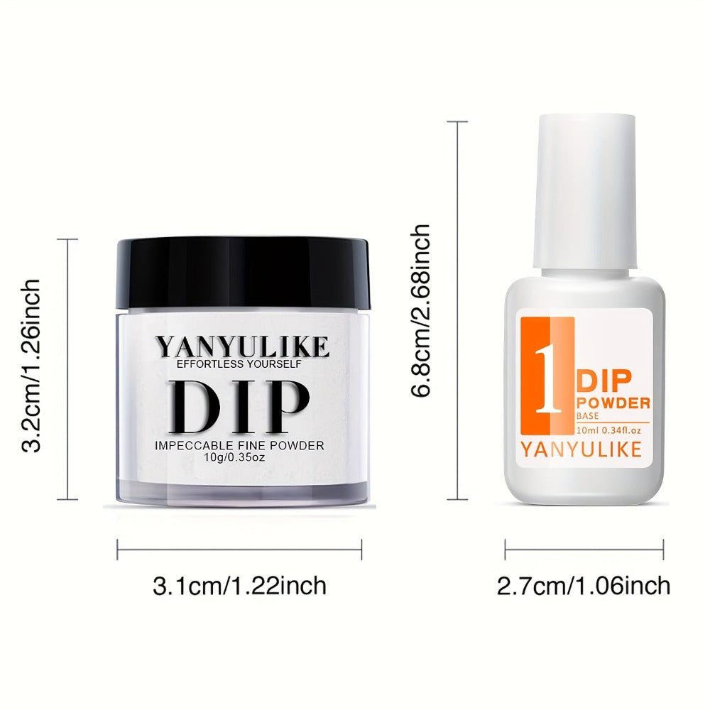 Dip Powder Nail Starter Kit 4 Colors Soft Gray Pink Black Glitter with Base Coat Top Coat Activator No Lamp French Nail Art Salon Style Manicure Set for Beginners Women