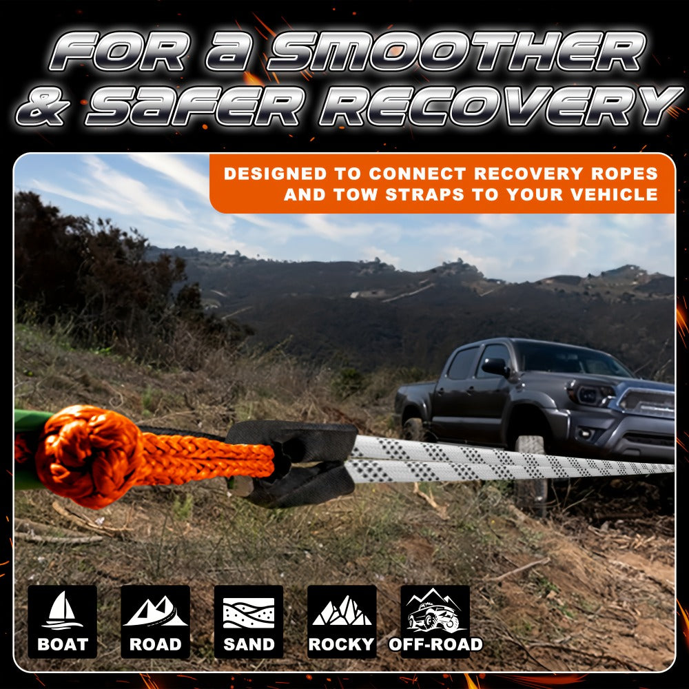 Soft Shackle 41,000 lb Breaking Strength Synthetic UHMWPE Recovery Rope with Protective Sleeve – Heavy Duty Tow Shackle for Off-Road Truck Jeep SUV UTV ATV, 1 & 2 Pack