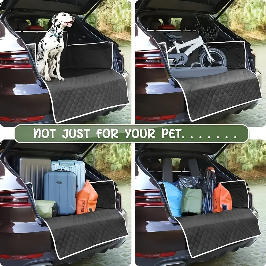 Cargo Liner for Dogs Designed for Suvs, Sedans, And Vans, Featuring a Bumper Flap Protector, Non-Slip Surface, And a Large Universal Fit in Black