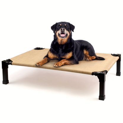 Elevated Dog Bed Cooling Raised Cot with Metal Frame – Washable Breathable Mesh, No-Slip Feet, Portable Dog Cot for Indoor & Outdoor Use, 4 Sizes, 7 Colors