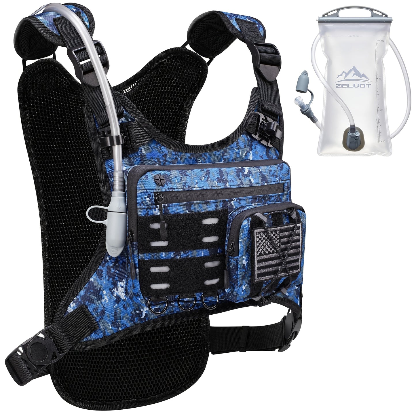 Running Hydration Vest with 2L Water Bladder – Lightweight Reflective Chest Pack for Men Women Marathon Trail Running