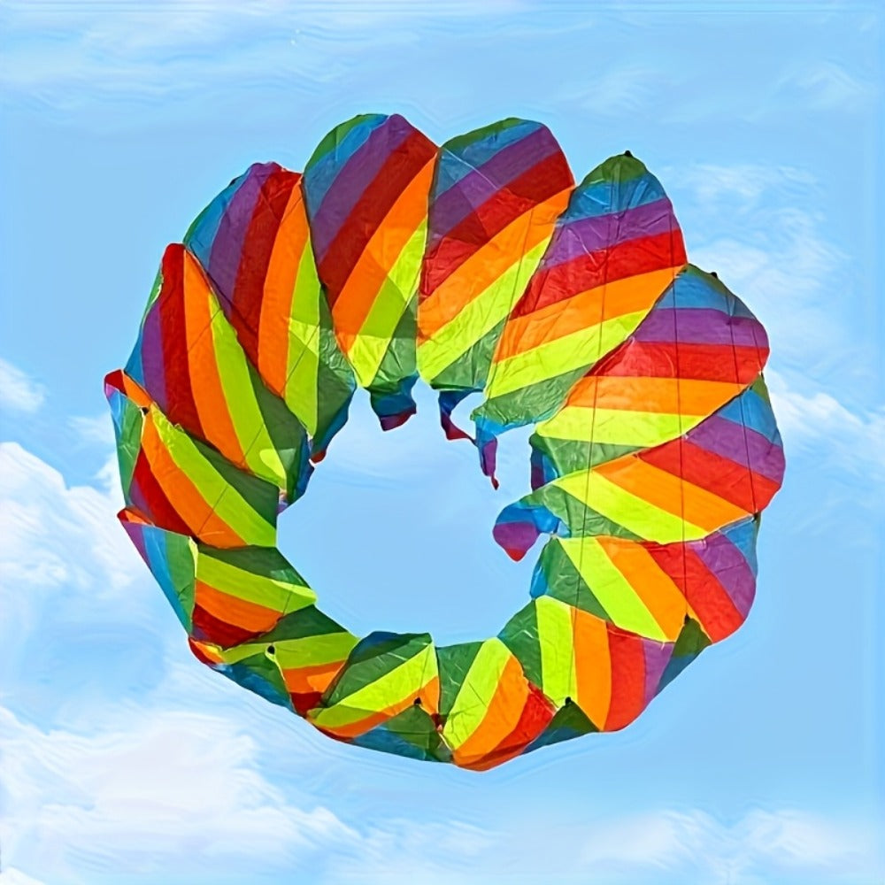 Rotating Lotus Tail Kite 3D Flower Basket Iridescent Kite for Kids Adults Outdoor Beach Park Flying Fun Easy to Fly Birthday Gift Boys Girls
