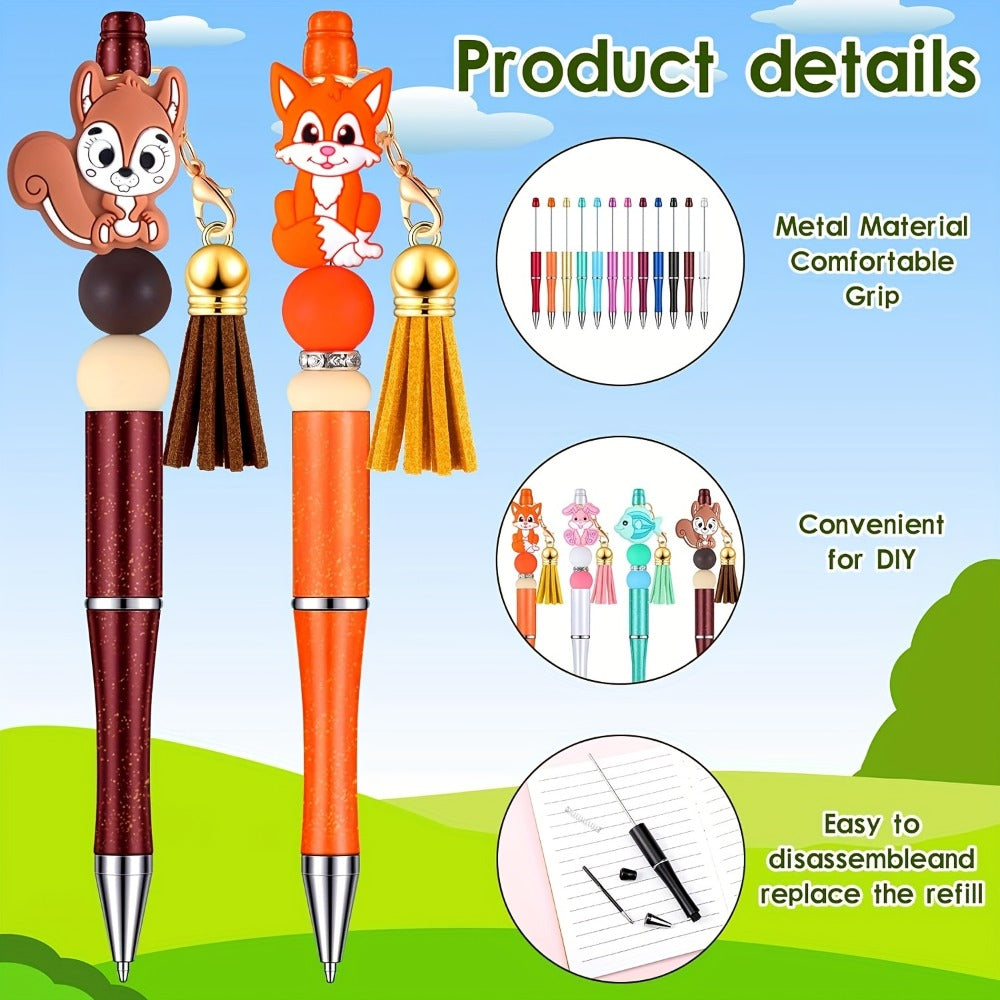Beadable Pens Bulk 40/60pcs, DIY Bead Ballpoint Pens with Black Ink Shaft, Assorted Random Colors for DIY Crafts, School Office Teachers Bridal Shower Graduation Gifts