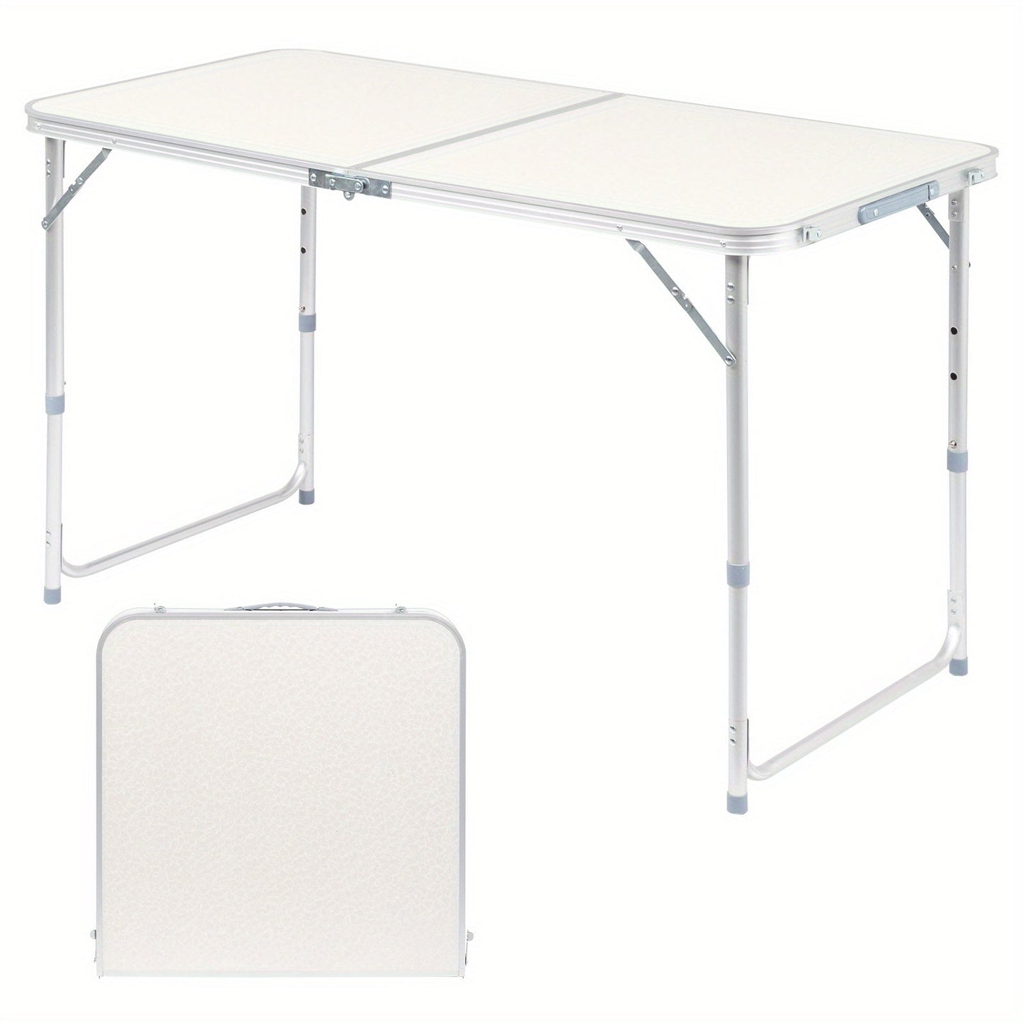 Outdoor Folding Picnic Table – Aluminum Alloy Rectangle Camping Table, Lightweight & Durable, Multi-Size 3ft/4ft for Patio, Backyard & Camping