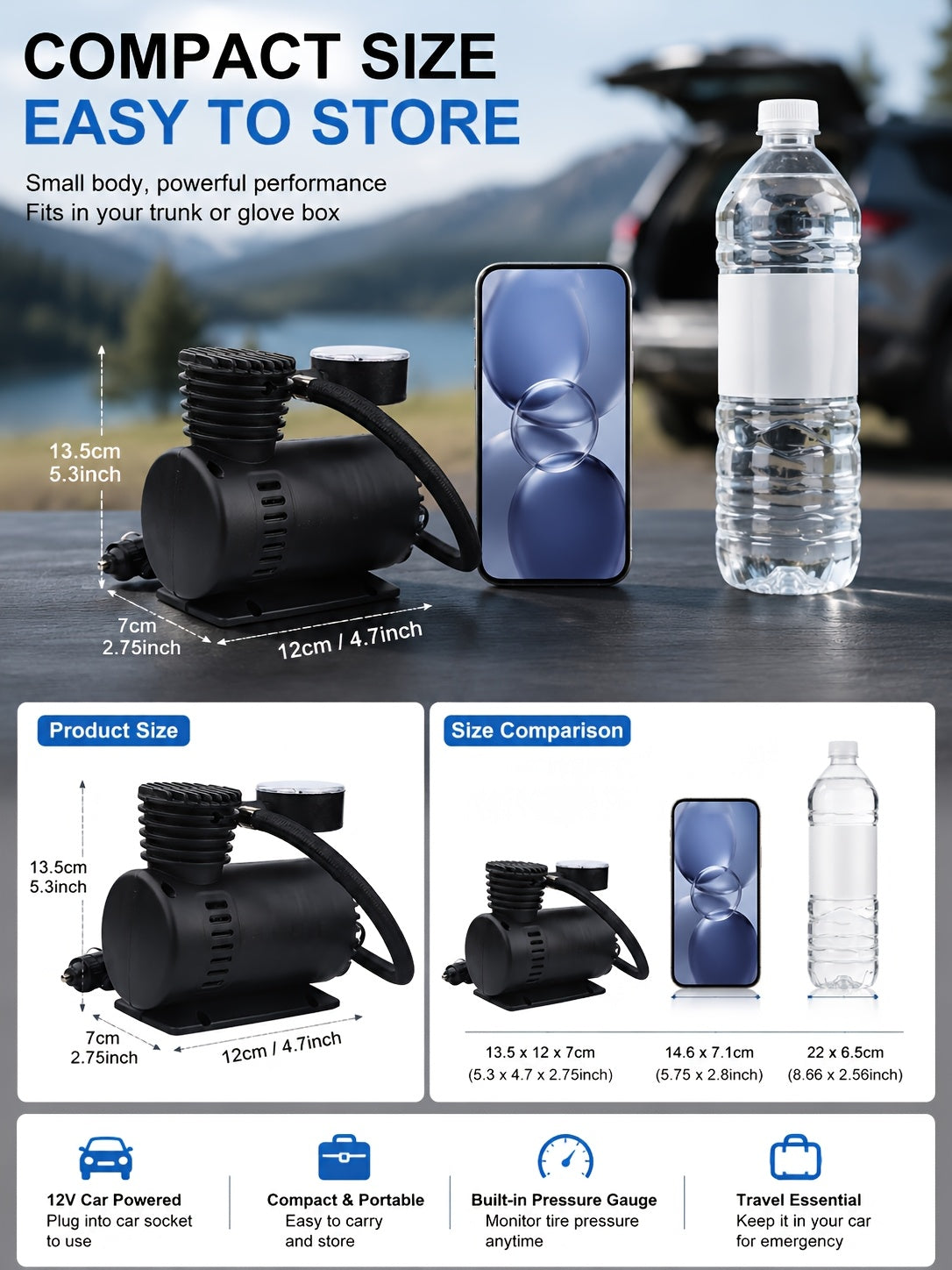 Multifunctional Portable Electric Air Pump, Suitable for Car Tires, Balls, Balloons, Inflatable Castles, Pool Toys, and Outdoor Inflatable Decorations