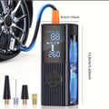 Portable Tire Inflator with Digital Pressure Gauge, Car Tire Pump, 210 PSI, 22 Cylinders, Rechargeable Battery, LED Light, Cordless Air Pump, Wireless Bicycle Tire Pump, Suitable for Cars, Motorcycles, Bicycles, Balls, Etc., New
