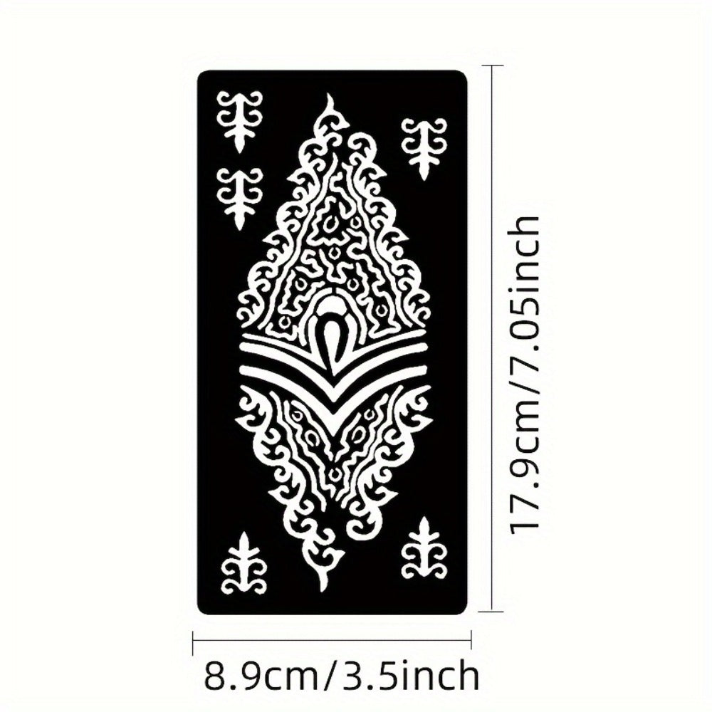 Reusable Tattoo Stencil Templates 9 Sheets Large Flower Designs Airbrush Glitter Body Art Kit for Arms Hands Navel Legs DIY Party Festival Fake Temporary Tattoo Supplies