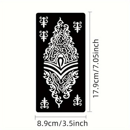 Reusable Tattoo Stencil Templates 9 Sheets Large Flower Designs Airbrush Glitter Body Art Kit for Arms Hands Navel Legs DIY Party Festival Fake Temporary Tattoo Supplies