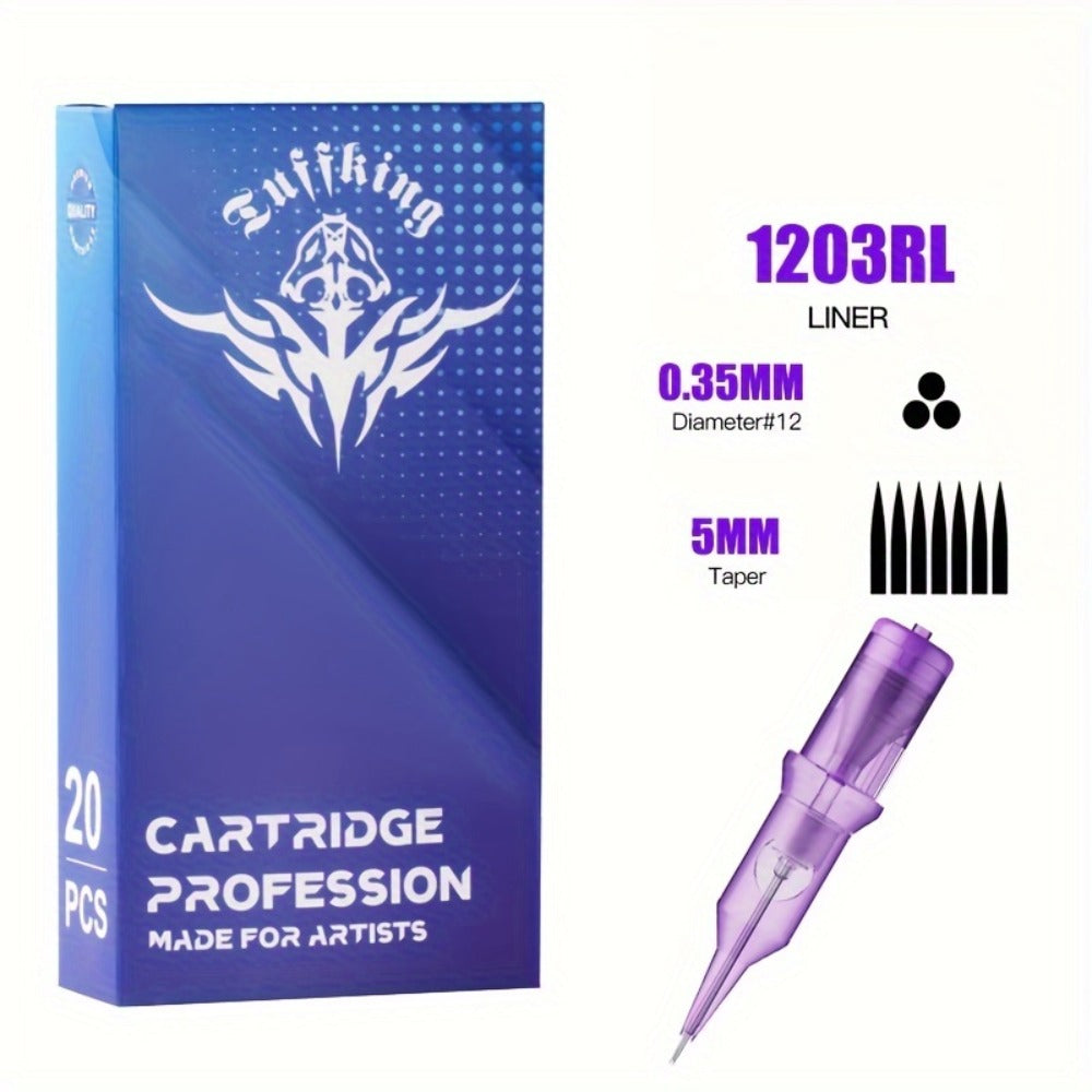 Disposable Tattoo Needles Mixed Size Sterilized RL RS M1 0.35mm – Safety Tattoo Needle Set for Tattoo Artists and Beginners, Body Art Supplies 30 40 100 Piece Bulk Pack