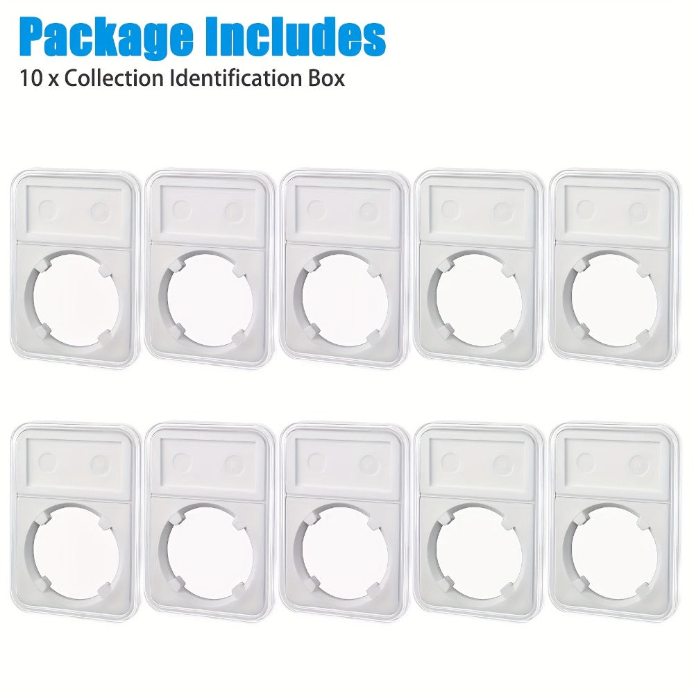 Coin Slab Display Holder 10 Pack 31mm Scratch-Resistant Transparent – Protective Cases for JFK Half Dollar Morgan Silver Dollar, Coin Collector Numismatist Gift, Coin Collecting Supplies