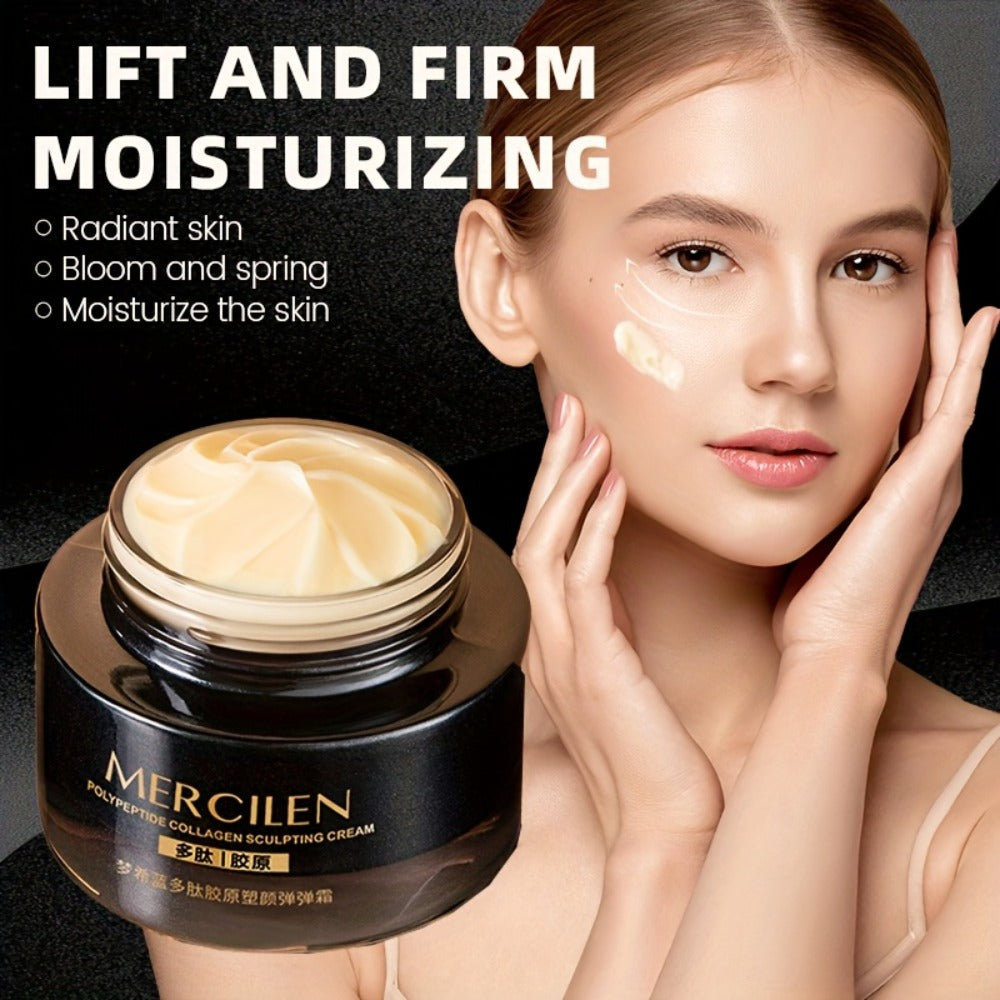 Hyaluronic Acid Collagen Face Cream with Squalane & Glycerin — Alcohol-Free Hydrating Firming Moisturizer for Normal to Sensitive Skin Unisex Daily Skincare