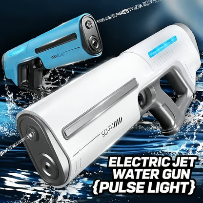 Electric Water Gun with Auto-Fill, LED Lights & 40-Foot Range – USB Rechargeable Large Capacity Soaker Blaster for Kids & Adults, Pool Beach Backyard Outdoor Summer Toy, Gift Box