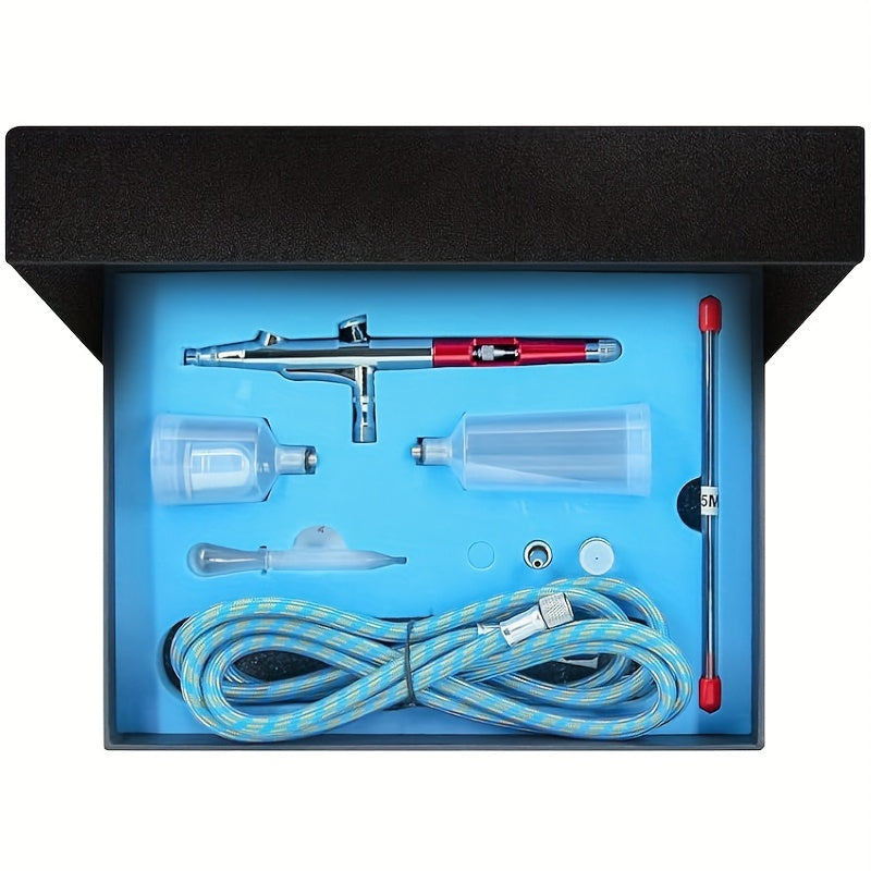 Airbrush Kit Dual-Action Gravity Feed — 0.3mm & 0.5mm Needle Sets, 7cc 20cc 40cc Cups, Complete Air Brush Gun Set for Nails, Makeup, Cake Decorating, Tattoo & Model Painting
