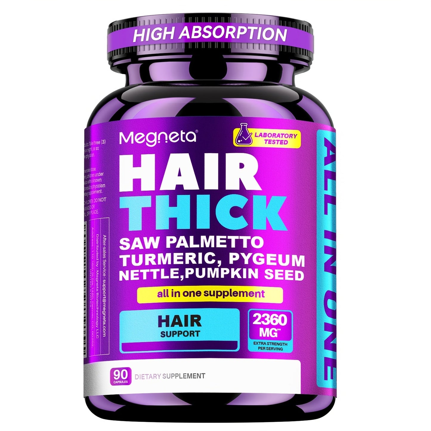 Biotin Hair Growth Supplement 90 Capsules for Thicker Fuller Hair with Collagen Peptide Saw Palmetto Vitamin C D3 E Hyaluronic Acid Amino Acids for Women