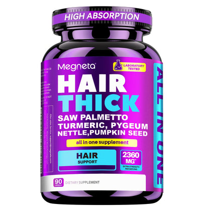 Biotin Hair Growth Supplement 90 Capsules for Thicker Fuller Hair with Collagen Peptide Saw Palmetto Vitamin C D3 E Hyaluronic Acid Amino Acids for Women