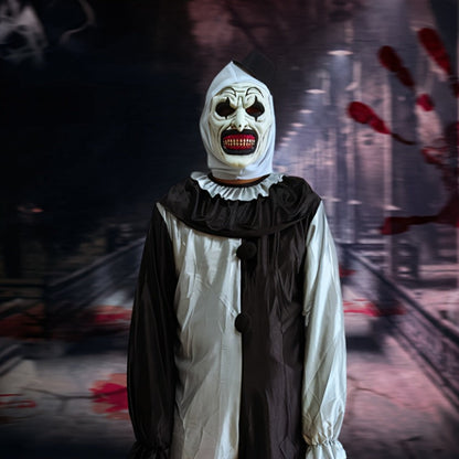 Horror Clown Mask Halloween Latex Full Face Scary Costume – Bloodless Red Tooth Clown Design for Adults & Teens, Haunted House Prop Costume Party Cosplay Creepy Aesthetic Gift