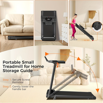 Folding Treadmill 3-in-1 with 14% Auto Incline & Handle – 3.0HP Quiet Walking Pad for Home, 300LBS Capacity, Portable Under Desk Treadmill for Walking, Jogging & Running