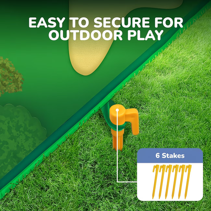 Golf Chipping Game Mat Set for Adults - Indoor Outdoor Golf Game Equipment with 12 Sticky Balls, 4 Ground Stakes, Score Card & 2 Storage Bags, Fun Golf Game for Home Backyard Office