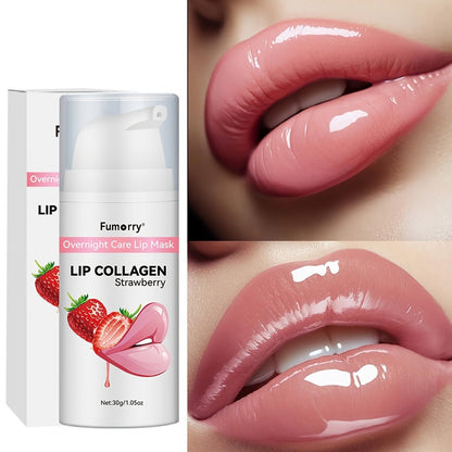 Collagen Lip Mask Overnight Plumping 30g — Moisturizing Repair Treatment for Dry Cracked Chapped Lips Night Care Revitalizing Softens Protects Firms Lip Skin Women 1.05oz