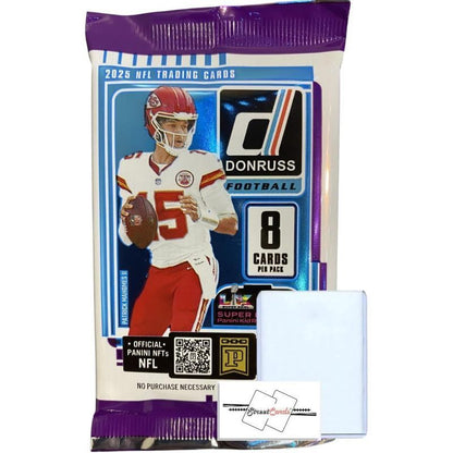 2025 Panini Donruss Football NFL Retail Pack 8 Trading Cards Look for Downtown Inserts Rated Rookies White Hot Rookies Gridiron Kings Signature Marks Toploader StreetCards Magnet NFL Collector Pack