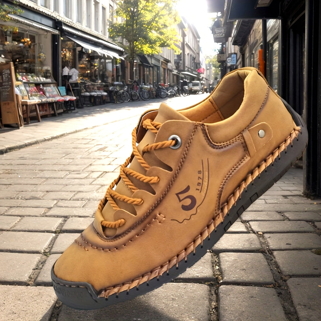 Men's Casual Walking Sneakers - Hand-Stitched Style