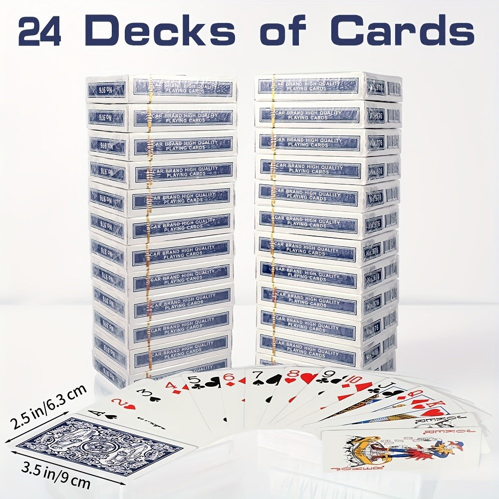 Premium Playing Cards Bulk Pack 6/12/24 Decks – Standard Index 2.5x3.5 Inch Durable Coated Cardstock, Blue & Red Decks for Poker Euchre Canasta Family Game Night Parties & Gifts