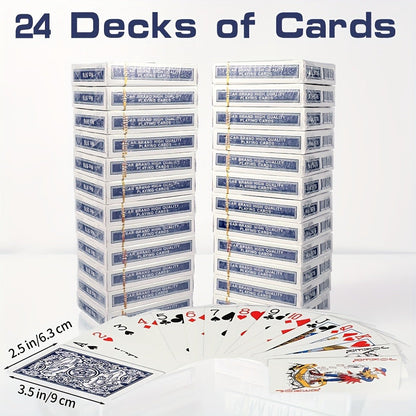 Premium Playing Cards Bulk Pack 6/12/24 Decks – Standard Index 2.5x3.5 Inch Durable Coated Cardstock, Blue & Red Decks for Poker Euchre Canasta Family Game Night Parties & Gifts