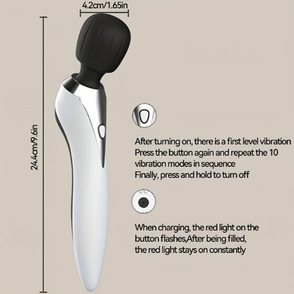 Wireless Stick Massager for Full Body – Portable Rechargeable Personal Massager for Neck, Back, Shoulder, Waist & Legs, Easy to Carry Muscle Tension Relief Tool for Home Office Travel