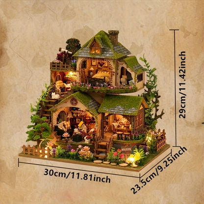 DIY Wooden Forest Hut Model Kit Handcrafted Miniature Cabin Assembly Set for Adults Teens – No Glue Laser-Cut Wood 3D Puzzle Creative Home Decor Gift for Birthday Christmas Valentine's Day