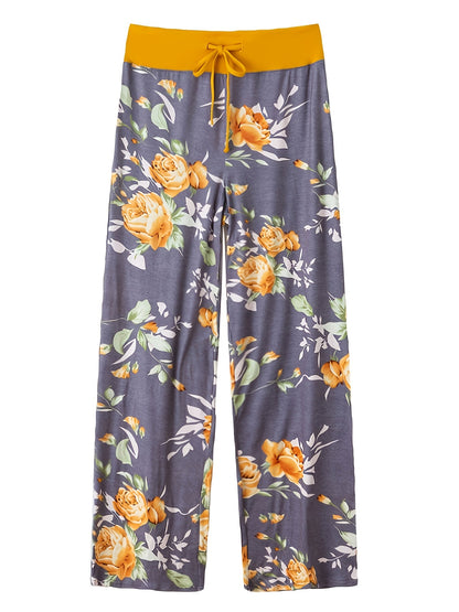 Women's Wide Leg Pants - Drawstring Waist Style 436581