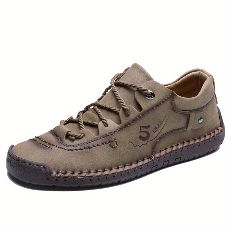 Men's Casual Walking Sneakers - Hand-Stitched Style