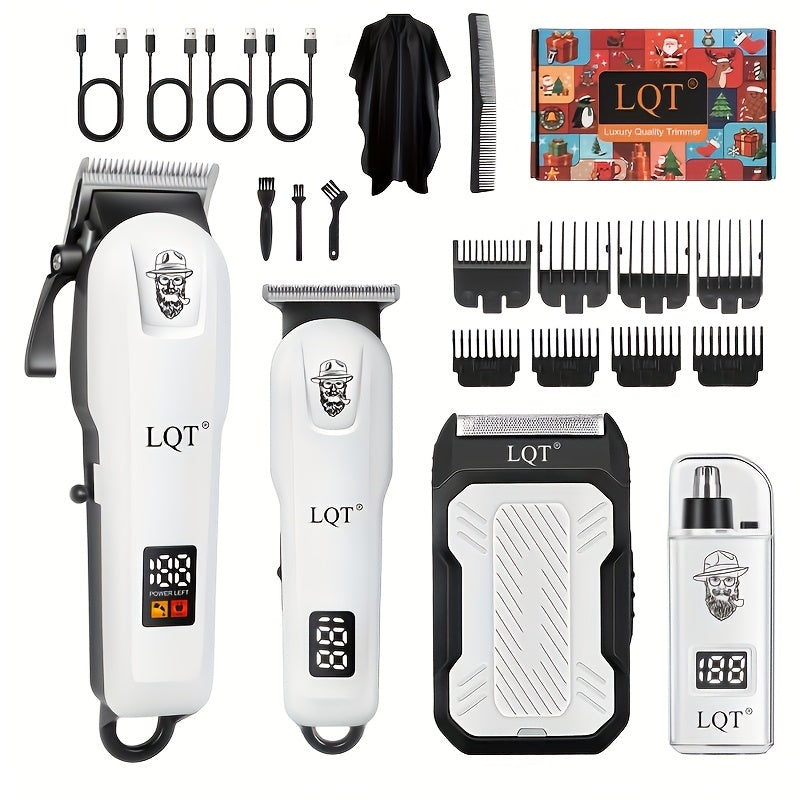Electric Hair Clipper Set for Men - Professional Cordless Hair Trimmer Kit with Hairdressing Tools, Portable Shaver, Home Barber Set, Gift for Him