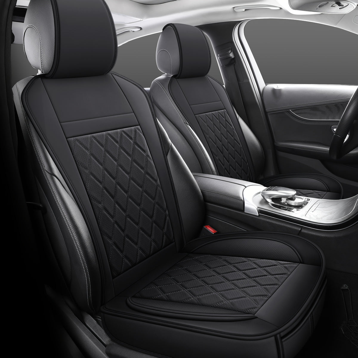 Front Seat Covers for Cars, Universal Fit Bucket Seat Protector Set, Full Surround High-Back Design, Anti-Slip Backing, Easy to Install, Fits Most Cars, SUVs & Trucks