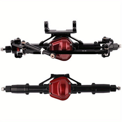 SCX10 Metal Axle Upgrade Kit CNC Aluminum Alloy Front & Rear Straight Axles – Compatible with Axial SCX10 90046 90047 1/10 RC Crawler Climbing Car 45# Steel Drive Shaft RC Hobbyist Upgrade
