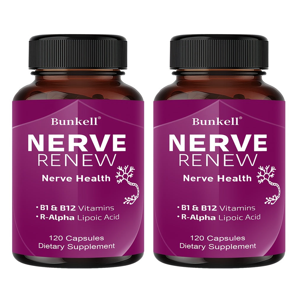 Neurohealth Supplement with Vitamins B1 & B12 – Brain, Nerve & Energy Support Premium Formula for Women & Men, 120 Capsules 60-Day Supply