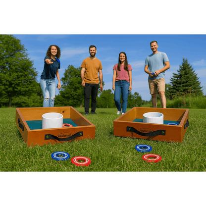 Outdoor Lawn Toss Game Set – Washer Toss & Ladder Toss for Backyard Party, Portable Yard Games for Adults Kids Family, Includes Carrying Case, Fun for Tailgate Camping Beach BBQ Gatherings