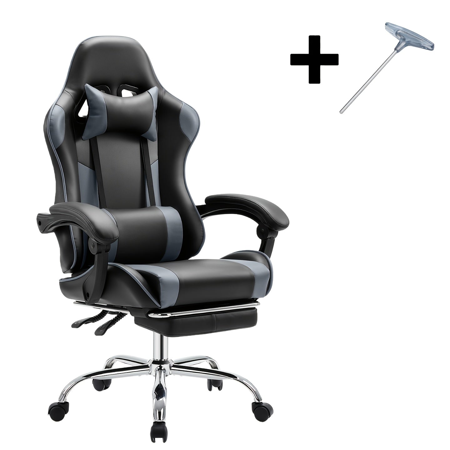 Ergonomic Gaming Chair with Rotating Armrest Lumbar Support & Headrest – Esports Racing Style Computer Office Chair with Footrest for Home Office Desk Work Study