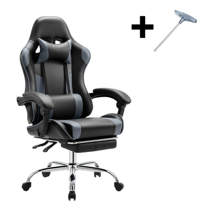 Ergonomic Gaming Chair with Rotating Armrest Lumbar Support & Headrest – Esports Racing Style Computer Office Chair with Footrest for Home Office Desk Work Study