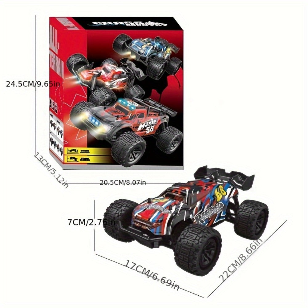 RC Monster Truck 4x4 All-Terrain for Adults Boys Teens – High Speed 4WD Off-Road Remote Control Truck Large Monster Tires 2.4GHz Racing Vehicle Birthday Christmas Holiday Gift Red